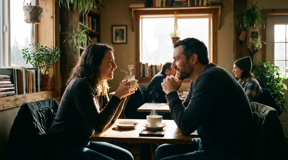Deep meaningful conversation over coffee