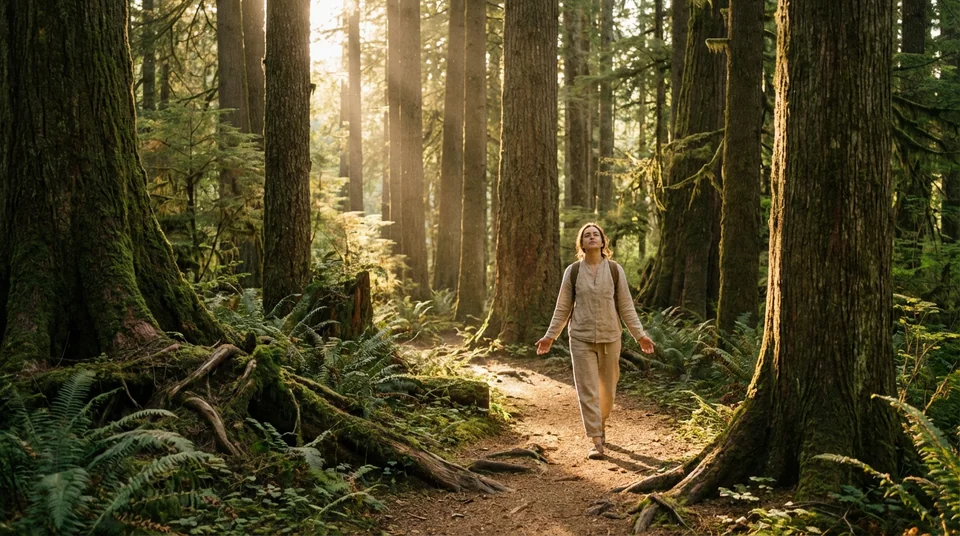 Peaceful nature walk for energy recharge
